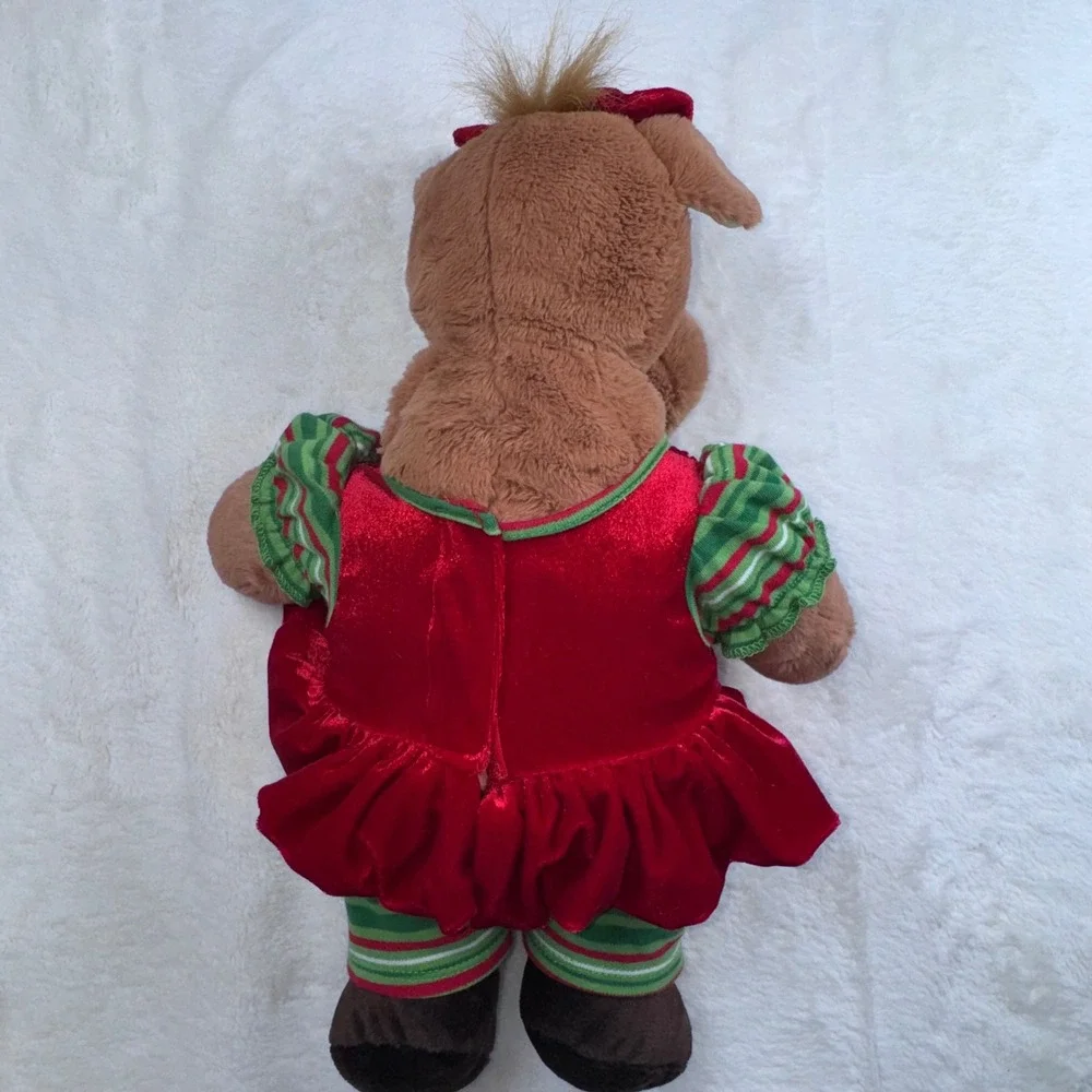 Build-A-Bear Christmas Reindeer Plush 19in Brown Red Green Holiday Outfit